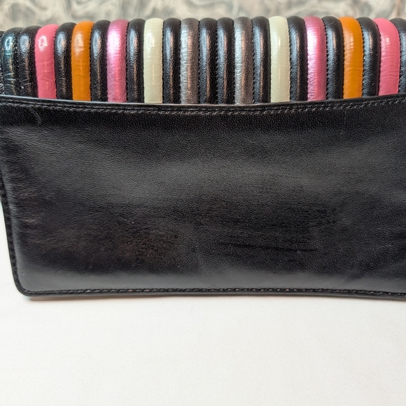 Coach Foldover Clutch Colorbock Quilting With Rivets Crossbody Bag - Picture 4 of 16